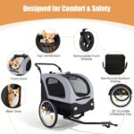 Remolque para Bicicleta y Carriola para Mascotas 2 en 1 Yafylly I-TC-GR Ruedas 20 Pulgadas Color Gris