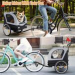 Remolque para Bicicleta y Carriola para Mascotas 2 en 1 Yafylly I-TC-GR Ruedas 20 Pulgadas Color Gris