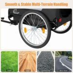 Remolque para Bicicleta y Carriola para Mascotas 2 en 1 Yafylly I-TC-GR Ruedas 20 Pulgadas Color Gris