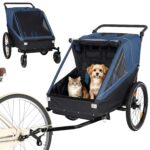 Remolque para Bicicleta y Carriola para Perros Yafylly K-TC-DBL 2 en 1 Llantas Delanteras 8 Pulgadas y Traseras 20 Pulga