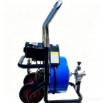 Electric Drain Cleaner Machine 100Ft x 1/2Inch, 550W Drain Auger for 1"-4" Pipes, Portable Electric Drain Snake with Whe