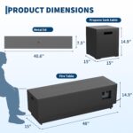 Fogonero para Exterior Garvee bbF-oiQk4Ko-PZVt3DY-z Mesa de Fuego a Gas 50000 BTU con Caja para Tanque Oculta Tapa Remov