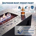 Fogonero para Exterior Garvee bbF-oiQk4Ko-PZVt3DY-z Mesa de Fuego a Gas 50000 BTU con Caja para Tanque Oculta Tapa Remov