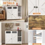 Mueble Organizador para Caja de Arena de Gato GDFStudio 390926 con Franja de Poder y Colector de Arena Extraíble Blanco