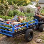 Garvee Carro de descarga de acero resistente de 1500 libras, remolque utilitario de jardín de 15 pies cúbicos con lados