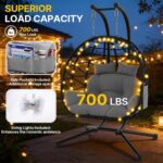 Silla Colgante Doble Suteck BZ-1789 para 2 Personas con Soporte Capacidad 700 Libras Color Negro