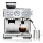Takywep 20 Bar Espresso Machine with Built-in Coffee Grinder, Semi-Automatic Espresso Maker with 30 Grind Levels, 360° M