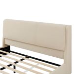 Cama de Plataforma Tapizada Christopher Knight Home Modelo 392326 Queen con Cuevas para Gatos Iluminación LED Terciopelo