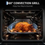 Garvee Combo de horno eléctrico de vapor integrado de 24 pulgadas, horno de pared de convección de 2.5 pies cúbicos, 5 m