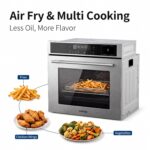 Garvee Combo de horno eléctrico de vapor integrado de 24 pulgadas, horno de pared de convección de 2.5 pies cúbicos, 5 m
