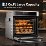 Garvee Combo de horno eléctrico de vapor integrado de 24 pulgadas, horno de pared de convección de 2.5 pies cúbicos, 5 m