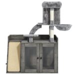 Árbol para Gatos Trygoal N704-Cat Tree-3 con Caja de Arena Puertas de Acrílico Transparente Luz RGB Tabla de Rascar de S