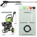Hidrolavadora de Gasolina IvyBess Gas Pressure Washer 4200PSI 4GPM 7.0HP 209CC Manguera 25FT Ruedas 8 Pulgadas Verde
