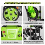 Hidrolavadora de Gasolina IvyBess Gas Pressure Washer 4200PSI 4GPM 7.0HP 209CC Manguera 25FT Ruedas 8 Pulgadas Verde