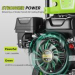 Hidrolavadora de Gasolina IvyBess Gas Pressure Washer 4200PSI 4GPM 7.0HP 209CC Manguera 25FT Ruedas 8 Pulgadas Verde
