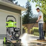 Hidrolavadora de Gasolina IvyBess Gas Pressure Washer 4200PSI 4GPM 7.0HP 209CC Manguera 25FT Ruedas 8 Pulgadas Verde