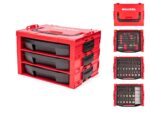 Set de Dados y Matraca TEKTON 3/8 Pulgada Cabeza de 12 Puntos Superficial Semi Profundo y Profundo 117 Piezas SKT16303