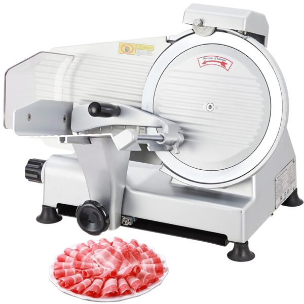 Garvee 240W Meat Slicer, Electric Food Slicer with 10" Round Blade and Built-in Sharpening Stone, Adjustable Thickness M