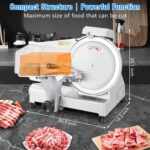 Garvee 240W Meat Slicer, Electric Food Slicer with 10" Round Blade and Built-in Sharpening Stone, Adjustable Thickness M