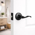 Design House Stratford 6-Way Universal Privacy Bed and Bath Door Lever 12-Pack, Matte Black, ANSI Grade 3, 191478