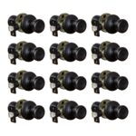 Design House Terrace Privacy Door Knob 12-Pack, 6-Way Universal Bed and Bath Lock, Matte Black, Adjustable Backset, ANSI