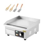 14" Commercial Electric Griddle, Stainless Steel Griddle Non-Stick, Electric Restaurant Teppanyaki Flat Top Grill with S