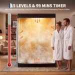 Sauna Portátil Garvee para 2 Personas Generador de Vapor 1400W 3L 15 Niveles Control Remoto 125x80x180cm