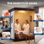 Sauna Portátil Garvee para 2 Personas Generador de Vapor 1400W 3L 15 Niveles Control Remoto 125x80x180cm