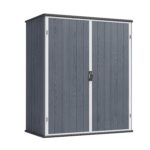 Cobertizo de Almacenamiento Greesum GS-590DGY-0610 Plástico 5x3 Pies con Piso y Puerta con Cerradura Gris Oscuro