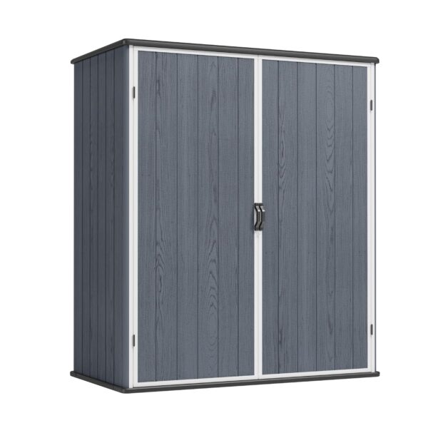 Cobertizo de Almacenamiento Greesum GS-590DGY-0610 Plástico 5x3 Pies con Piso y Puerta con Cerradura Gris Oscuro