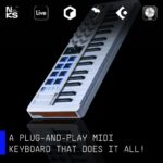 Arturia MiniLab 37 Controlador de teclado MIDI – 37 teclas delgadas, 8 almohadillas, integración DAW, arpegiador, modo a