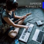 Arturia MiniLab 37 Controlador de teclado MIDI – 37 teclas delgadas, 8 almohadillas, integración DAW, arpegiador, modo a