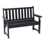 Banco de exterior Garvee YT-b7G-FgVc-joeKdf35PputGv-aVcP HDPE 45 pulgadas para 2 personas capacidad 800 libras color neg