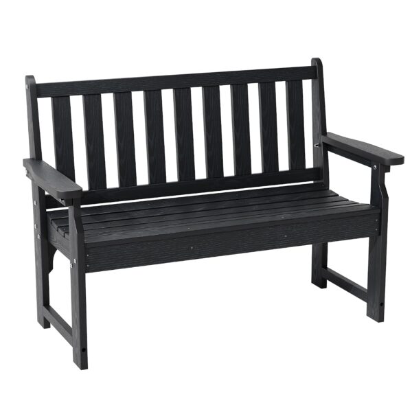 Banco de exterior Garvee YT-b7G-FgVc-joeKdf35PputGv-aVcP HDPE 45 pulgadas para 2 personas capacidad 800 libras color neg