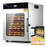 Digital Food Dehydrator Machine with 12 Stainless Steel Trays, Commercial Jerky Maker for Meat, Fruit, Herbs, 194°f Adju