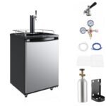 Beer Kegerator, Single Tap Draft Beer Dispenser, Keg Refrigerator 92L 3.3 Cuft, Compact Kegerator with Imitation Stainle