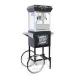 Trygoal Popcorn Machine with Cart, 8 Oz Kettle Makes Up to 2 Gallons, Vintage Popcorn Maker with Storage Cabinet, Movie
