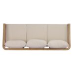 Sofá de 3 Plazas Merax Exterior Madera de Acacia 77.95 Pulgadas Teca Beige