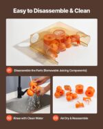 VEVOR Exprimidor de naranja comercial, prensa eléctrica de jugo de naranja de 120 W, exprimidor de naranja de acero inox
