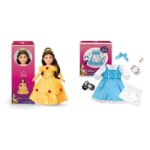 Muñeca American Girl Disney Princesa Belle 18 Pulgadas Cabello Castaño Ondulado Ojos Color Avellana con Mrs Potts Chip y