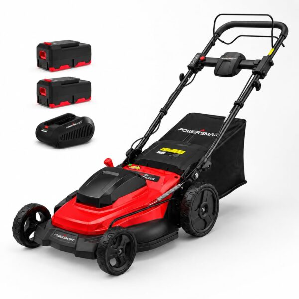 Cortacésped PowerSmart MB2420SA Inalámbrico Autopropulsado 20 Pulgadas 40V con Doble Batería 4.0Ah