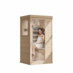 Sauna Infrarrojo Garvee Dni-bSadwSVKdkrQwCC0w para 1-2 Personas 1200W Madera de Hemlock Canadiense Low EMF Puerta de Vid