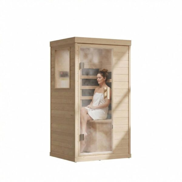 Sauna Infrarrojo Garvee Dni-bSadwSVKdkrQwCC0w para 1-2 Personas 1200W Madera de Hemlock Canadiense Low EMF Puerta de Vid