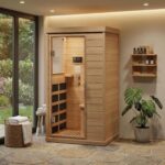 Sauna Infrarrojo Garvee Dni-bSadwSVKdkrQwCC0w para 1-2 Personas 1200W Madera de Hemlock Canadiense Low EMF Puerta de Vid