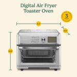Cuisinart Air Fryer Toaster Oven, Digital Display, 1800 Watt Air Fryer Toaster Oven Combo with Adjustable Temperature an
