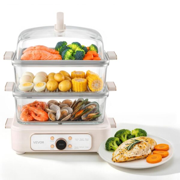 VEVOR Vaporizador eléctrico de alimentos de 10.6 cuartos de galón de vidrio con bandejas de acero inoxidable de 3 nivele