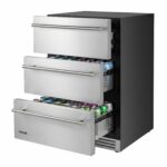 VEVOR 3-Drawer Refrigerator, 24 in Undercounter Beverage Cooler, Large Capacity Drink Fridge, 3 Separate Storage Zones,
