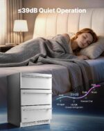 VEVOR 3-Drawer Refrigerator, 24 in Undercounter Beverage Cooler, Large Capacity Drink Fridge, 3 Separate Storage Zones,