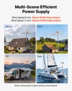 Generador de Turbina Eólica VEVOR FD1500W 1200W 24V 3 Aspas Controlador Híbrido Eólico Solar