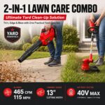 Combo Kit Podadora de Cuerda y Sopladora de Hojas PowerSmart PS76500C 40V 13 pulgadas con Batería 4.0Ah y Cargador